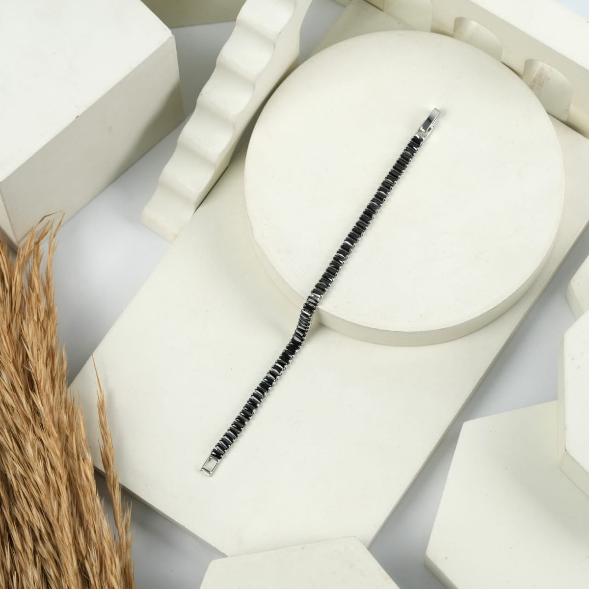 Elegant Silver Baguette-Cut Cubic Zirconia Tennis Bracelet